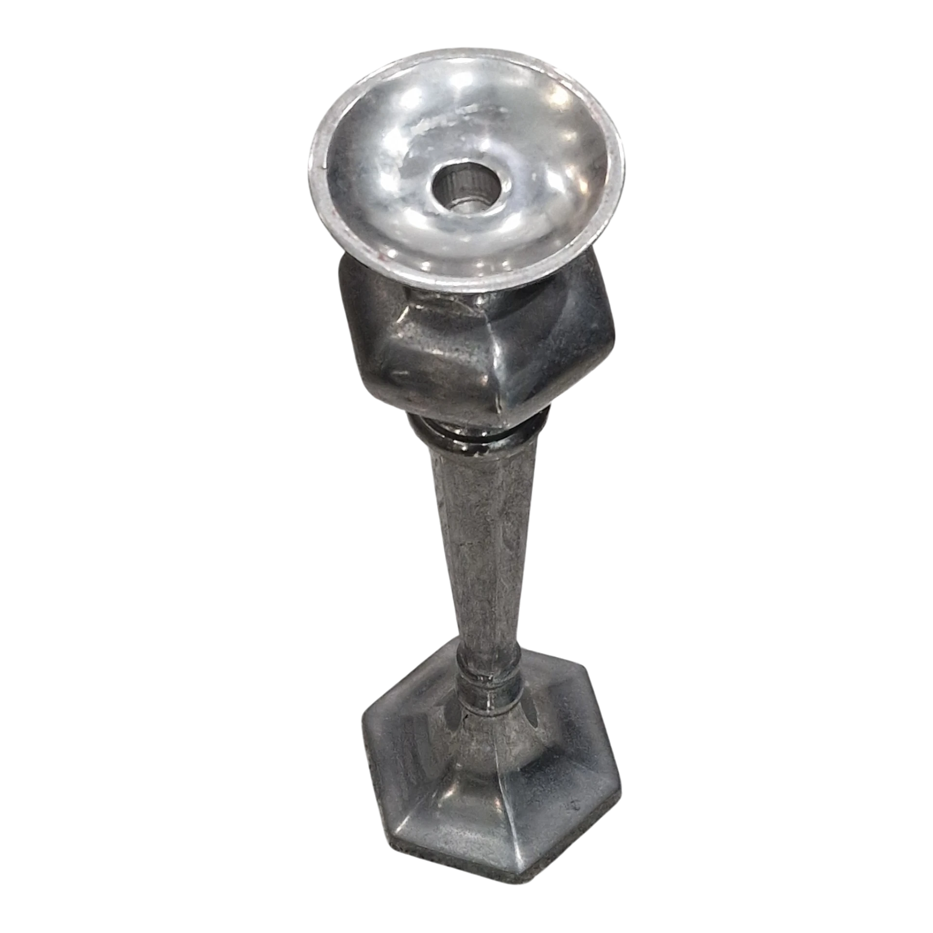 Castiçal Alto em Alumínio Tosco - 47 cm - 1,2 kg - Base 13 x 13 cm