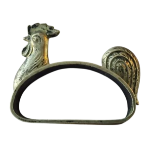 Argola de Guardanapo em Prata Topázio com Galo – 9g 4x2 cm