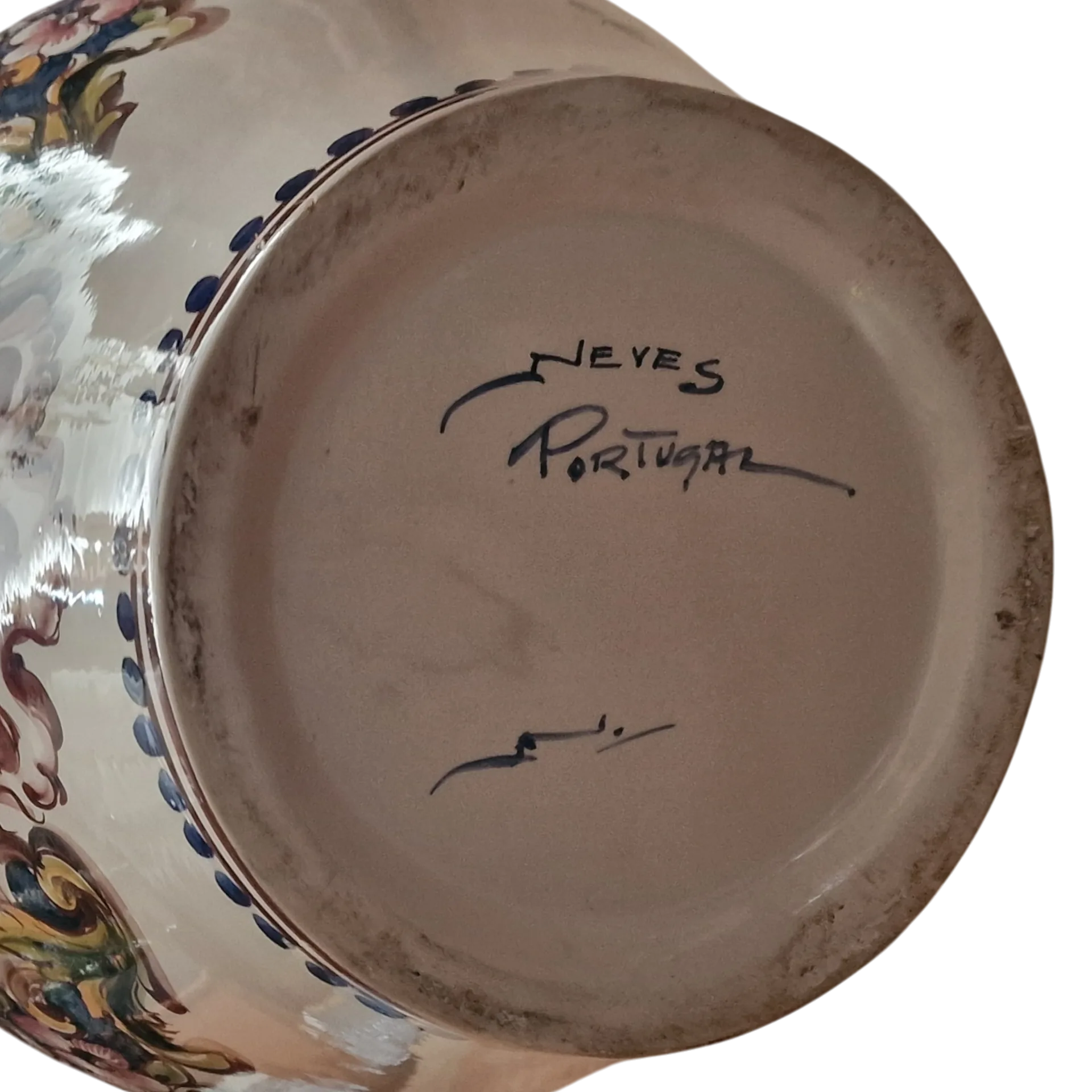 Jarrão Grande Neves Portugal em Faiança Portuguesa Pintada à Mão — 81 cm