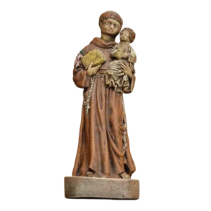 Santo António com o Menino Jesus 21cm — Porta-Vela Devocional Pintado à Mão — Stonedust Portugal