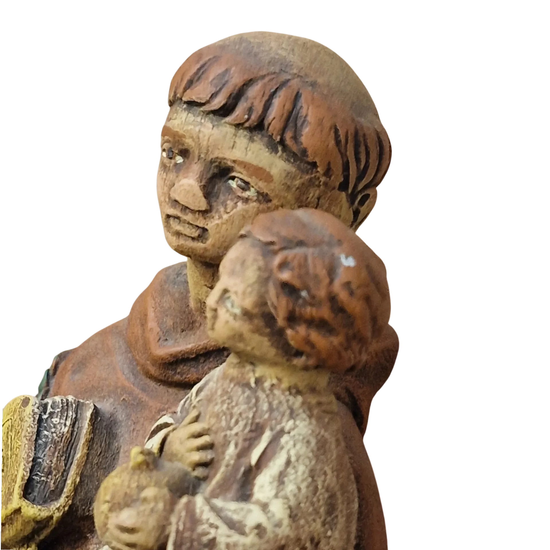 Santo António com o Menino Jesus 21cm — Porta-Vela Devocional Pintado à Mão — Stonedust Portugal