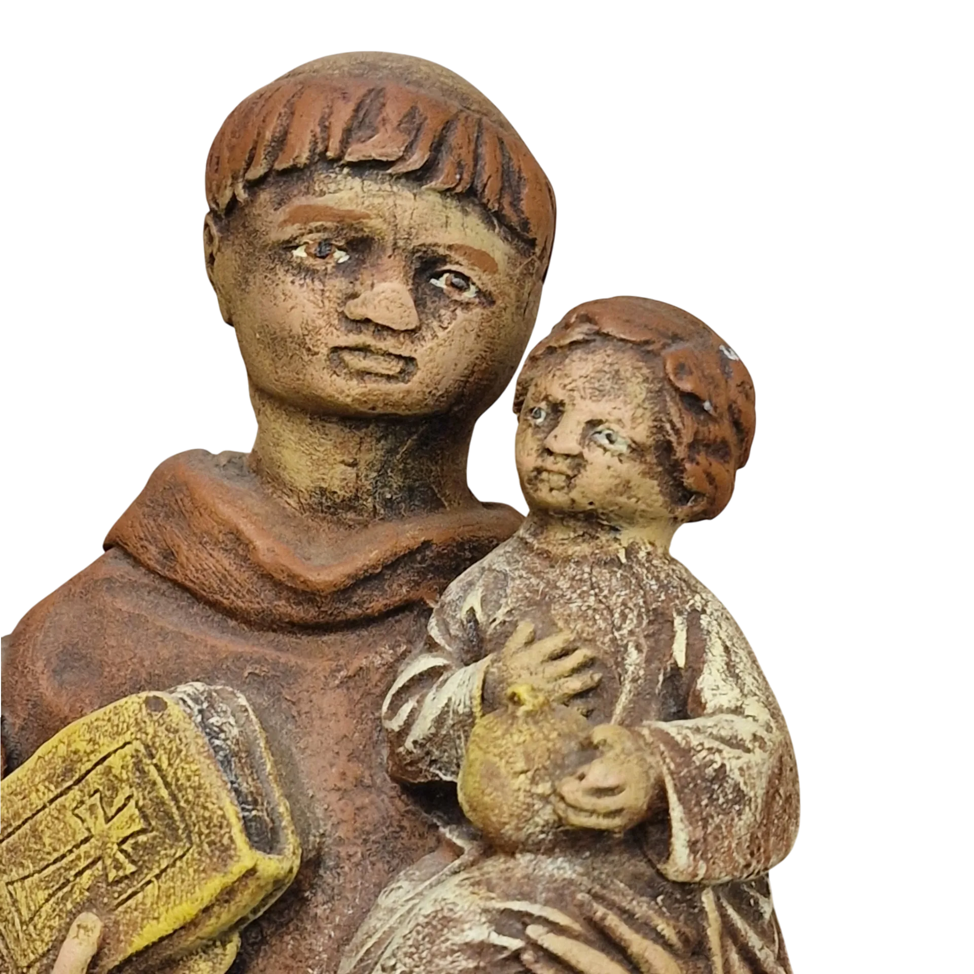 Santo António com o Menino Jesus 21cm — Porta-Vela Devocional Pintado à Mão — Stonedust Portugal