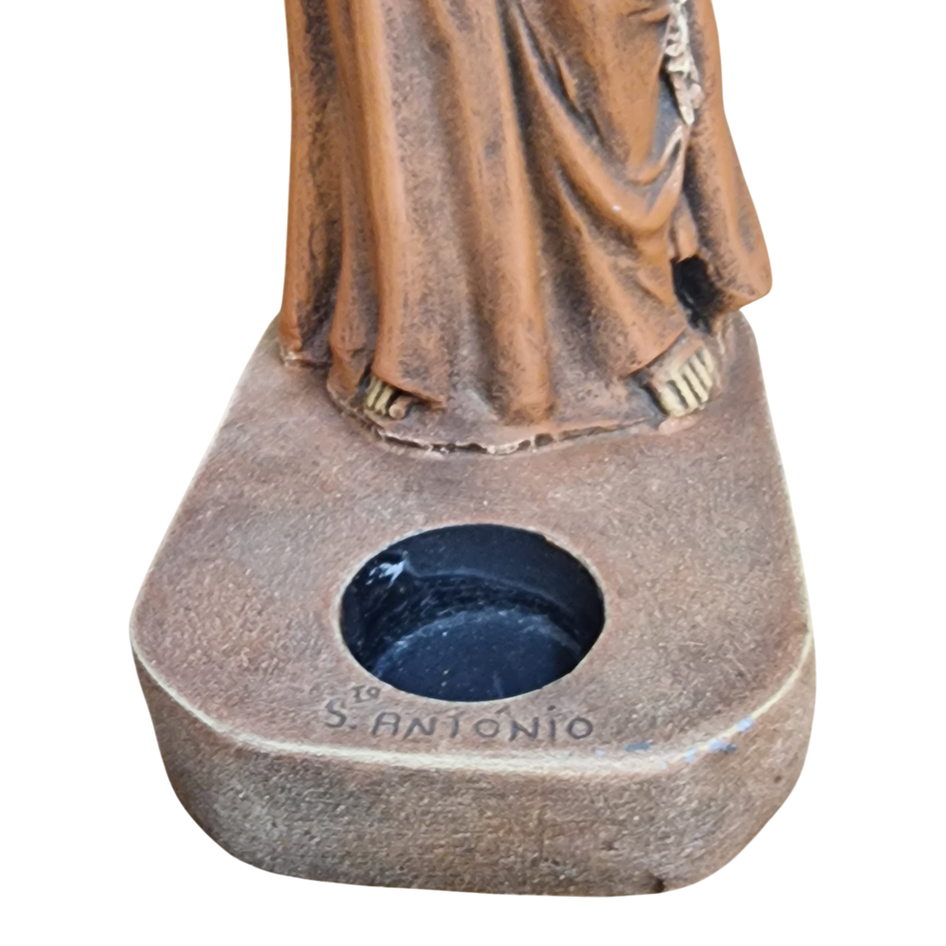 Santo António com o Menino Jesus 21cm — Porta-Vela Devocional Pintado à Mão — Stonedust Portugal