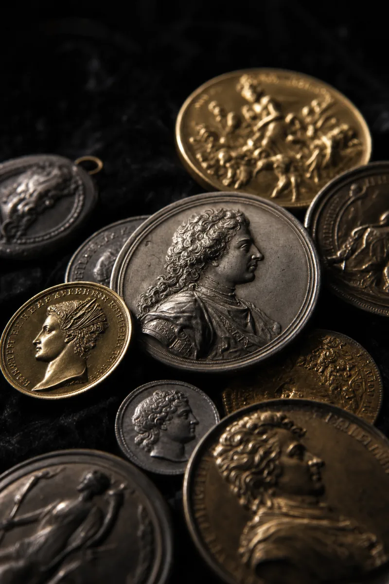 Compra e venda de moedas e medalhas em ouro e prata