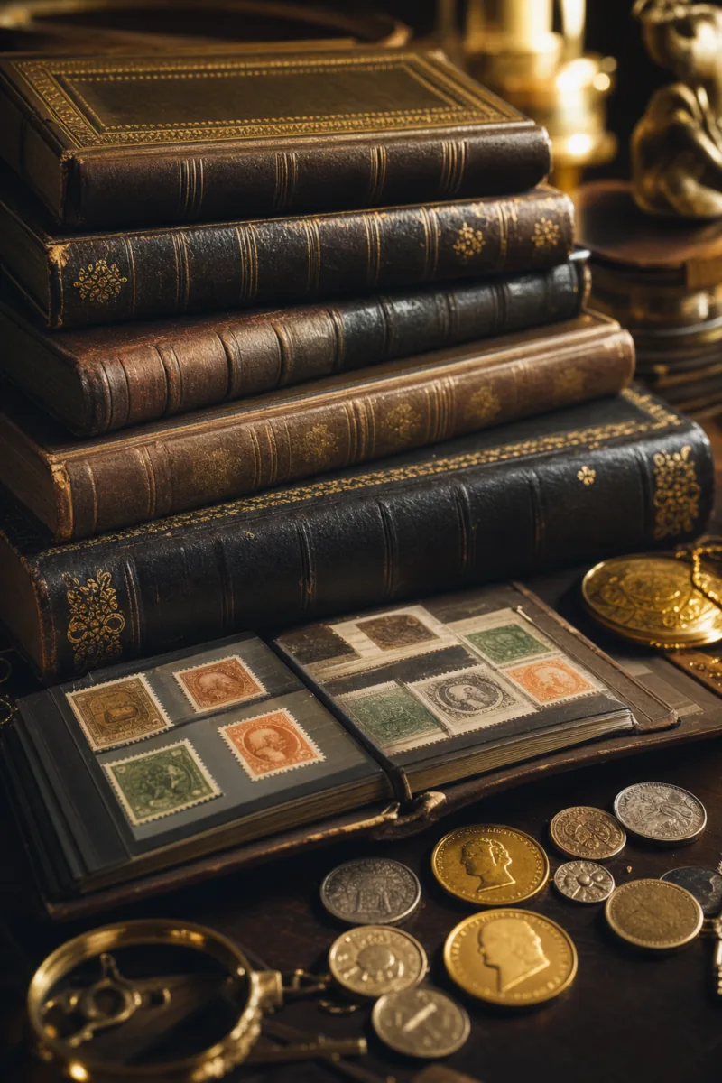 Avaliação de livros e coleções — livros antigos encadernados em pele
