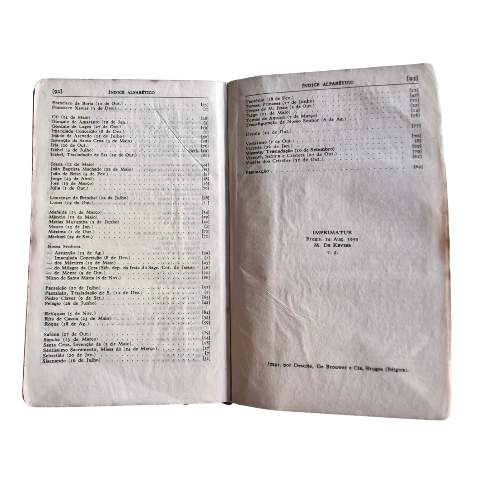 Missal Quotidiano e Vesperal | Dom Gaspar Lefebvre | Desclée de Brouwer & Cie — Última pág. numerada