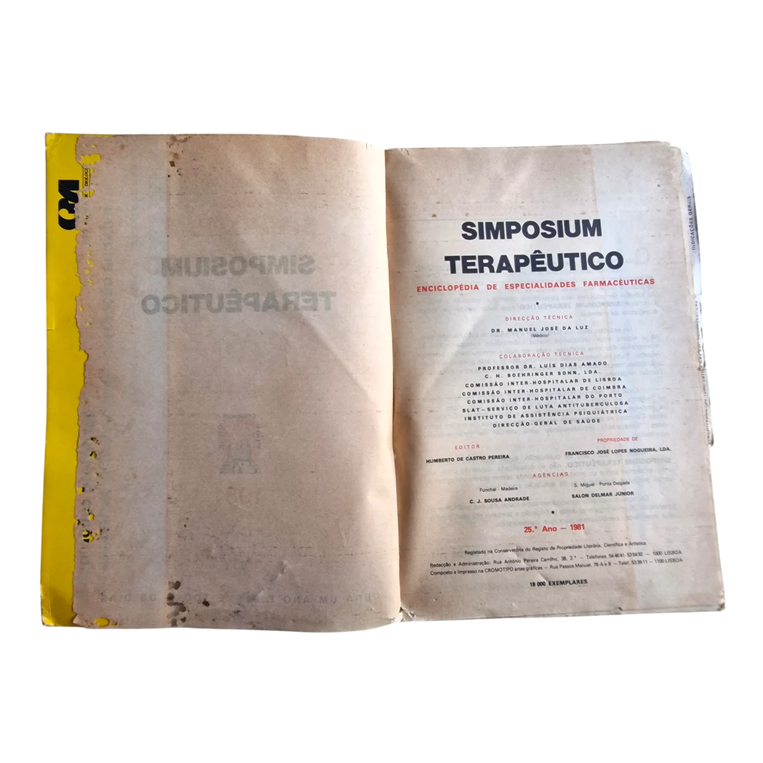 Simposium Terapêutico – Enciclopédia de Especialidades Farmacêuticas – Ano XXV | Direcção técnica de Manuel José da Luz | Francisco José Lopes Nogueira, Lda. | 1981 — Folha de rosto