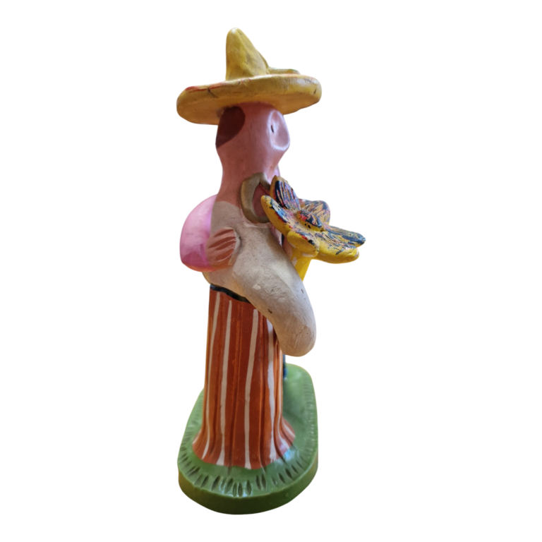 Ana Baraça – Casal Popular Abraçado em Barro Policromado – Figurado de Barcelos, Portugal – 19 cm