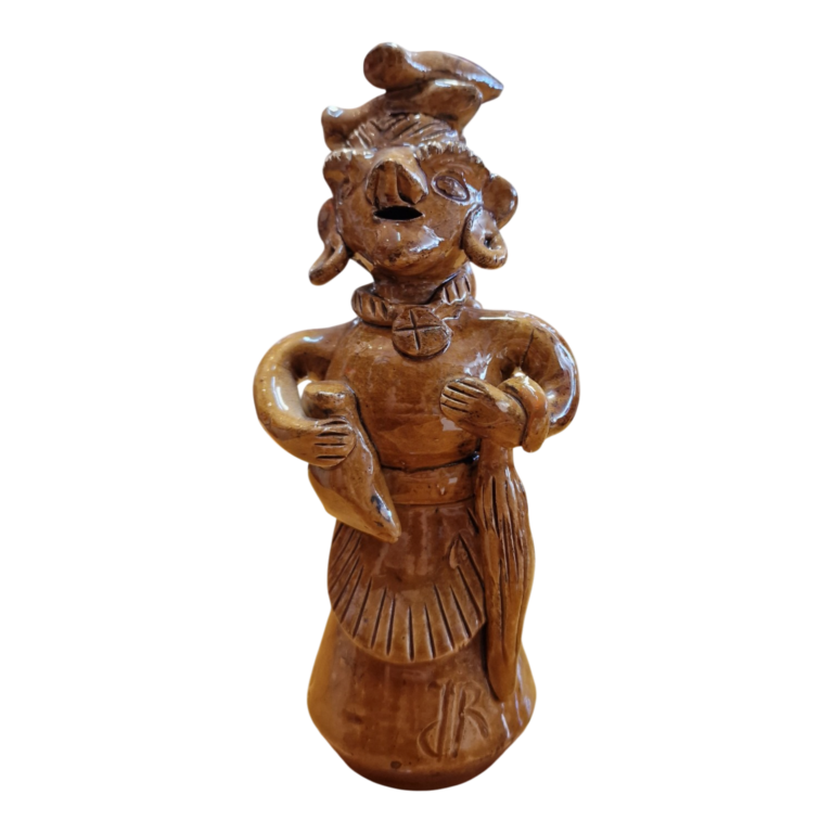 Júlia Ramalho – Figura Feminina em Barro Vidrado – Cerâmica de Barcelos, Portugal – 17 cm