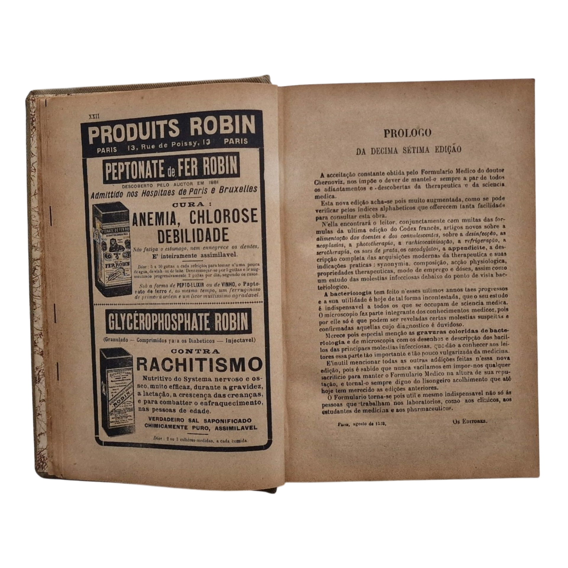 Formulário e Guia Médico – Tomo I | Chernoviz | 19.ª edição | 1927